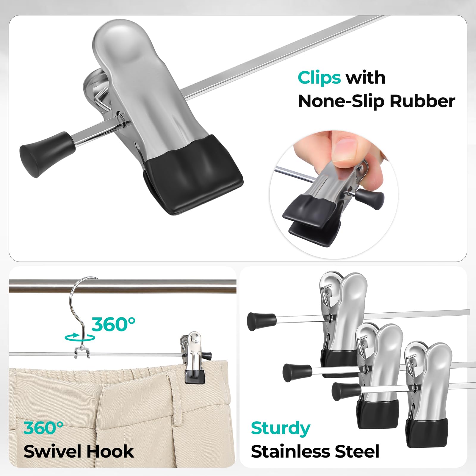 GoodtoU ultra-thin pants hangers save closet space and reduce clutter