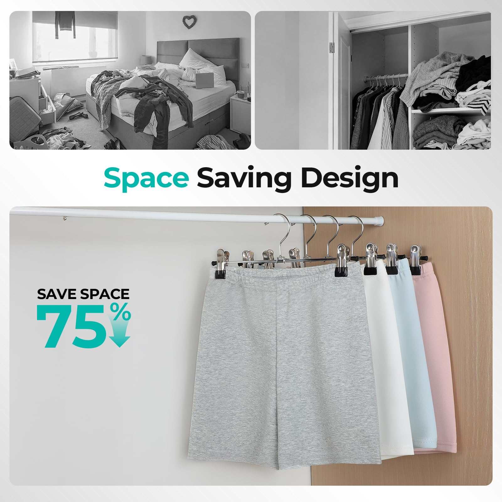 GoodtoU skirt hangers with adjustable clips fit different garment sizes