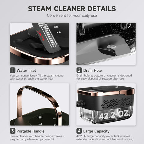 Goodtrust steam cleaner LED display shows real time steam levels