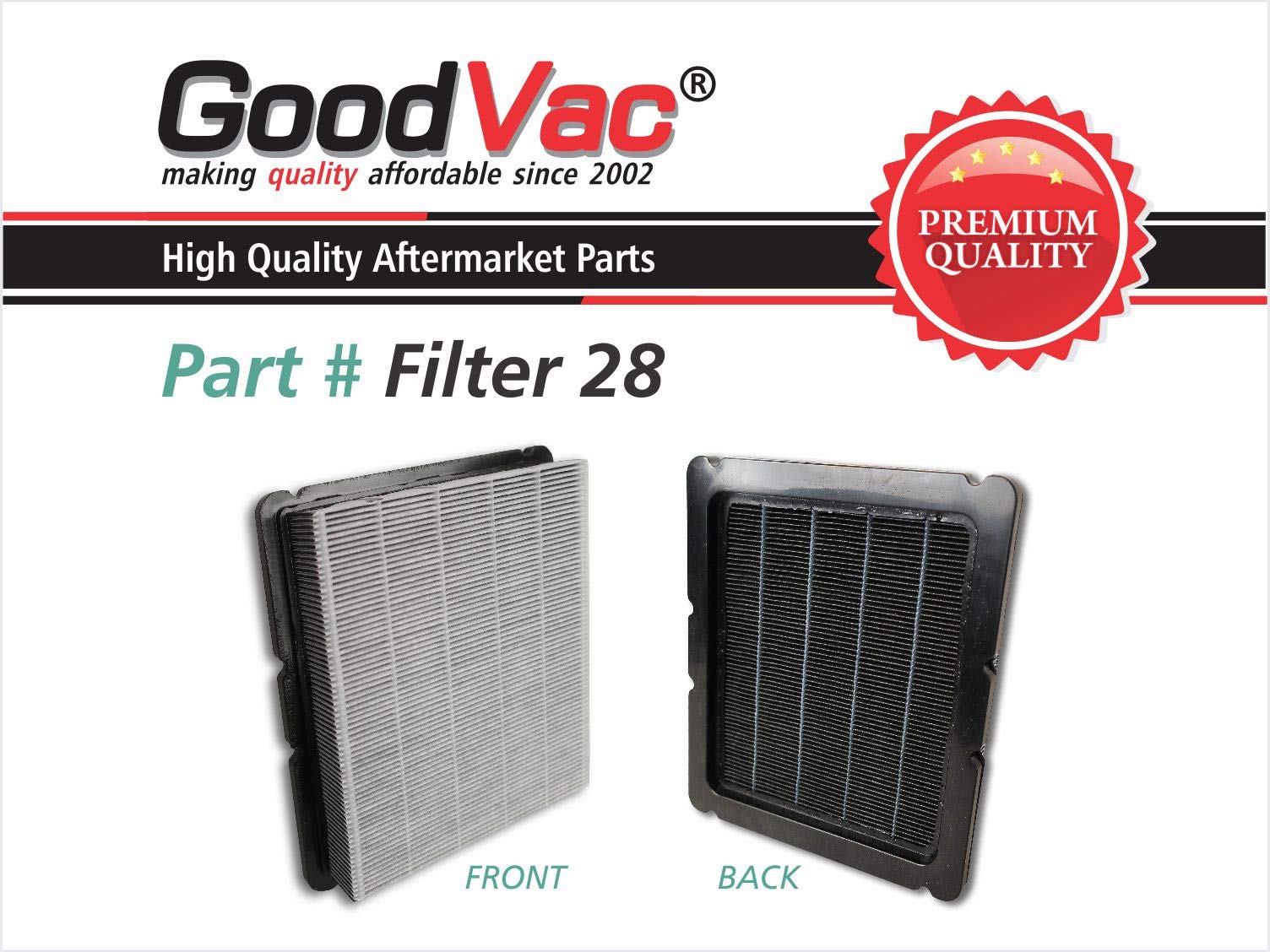 GoodVac filter installation scene shows gasket compression for a secure seal.