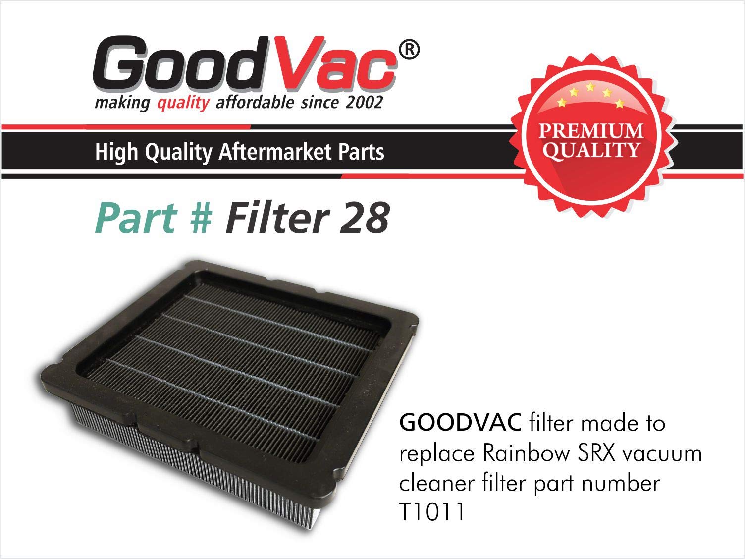 GoodVac filter replacing OEM T1011 maintains performance with original-equivalent filtration.