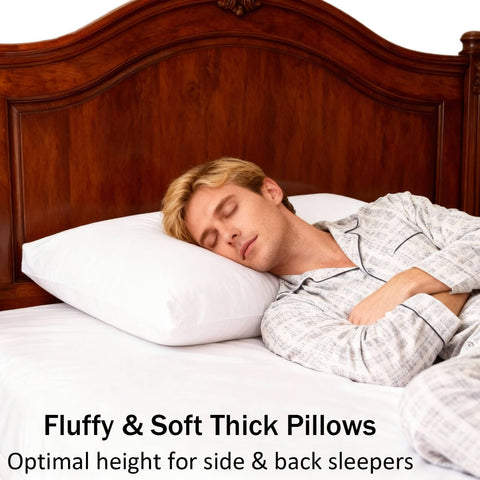 Gooeb pillows stacked to illustrate cloud-soft fill and neck alignment.