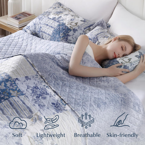GOONE XL King Quilt close-up of breathable microfiber shell texture