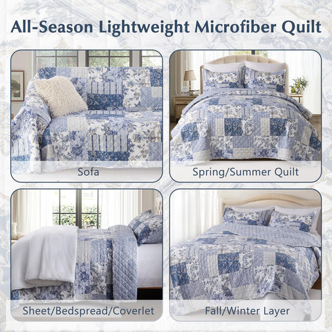 GOONE XL King Quilt draped on bed showing lightweight warmth
