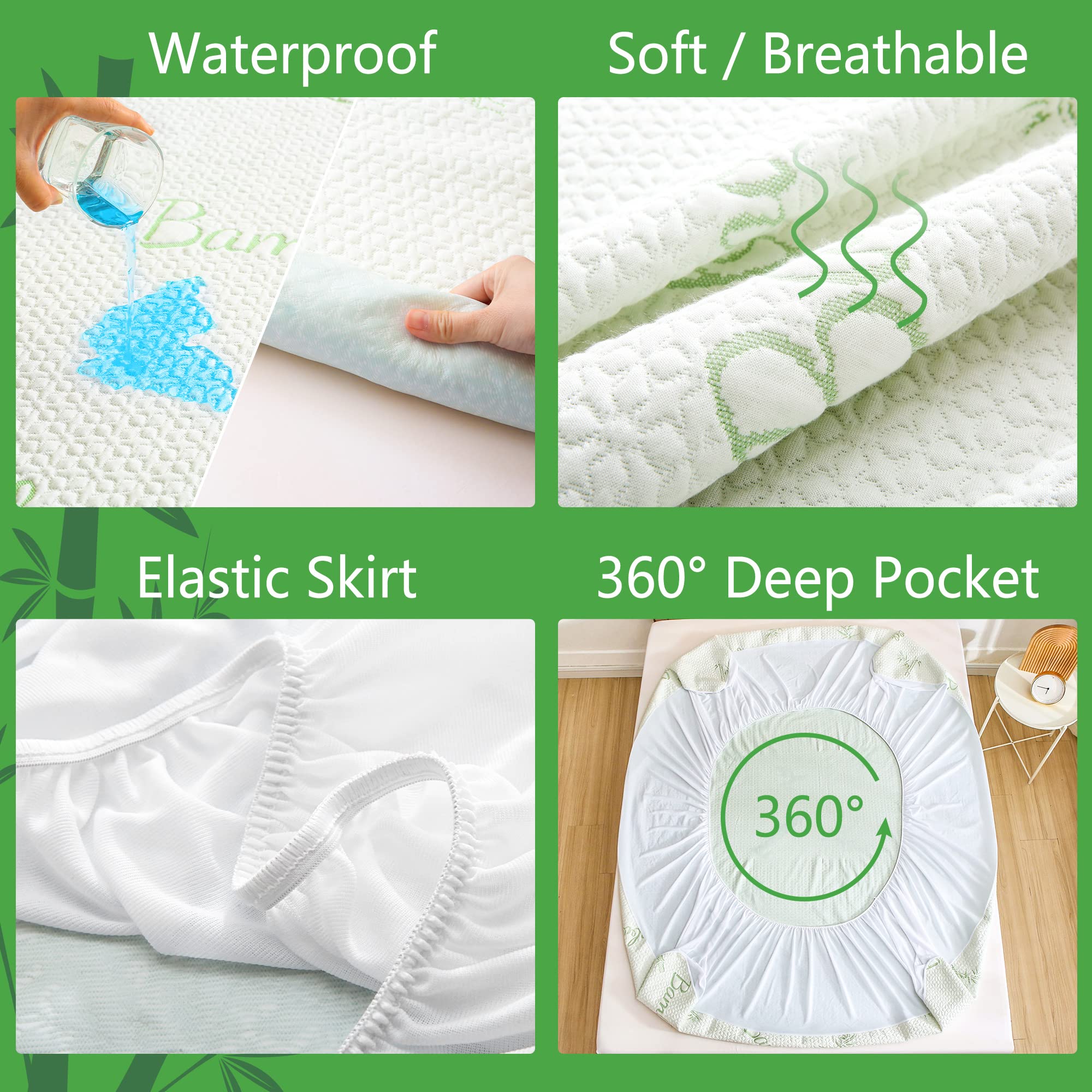 GOONIK Queen Mattress Protector 3D air fabric demonstrates quiet, breathable comfort