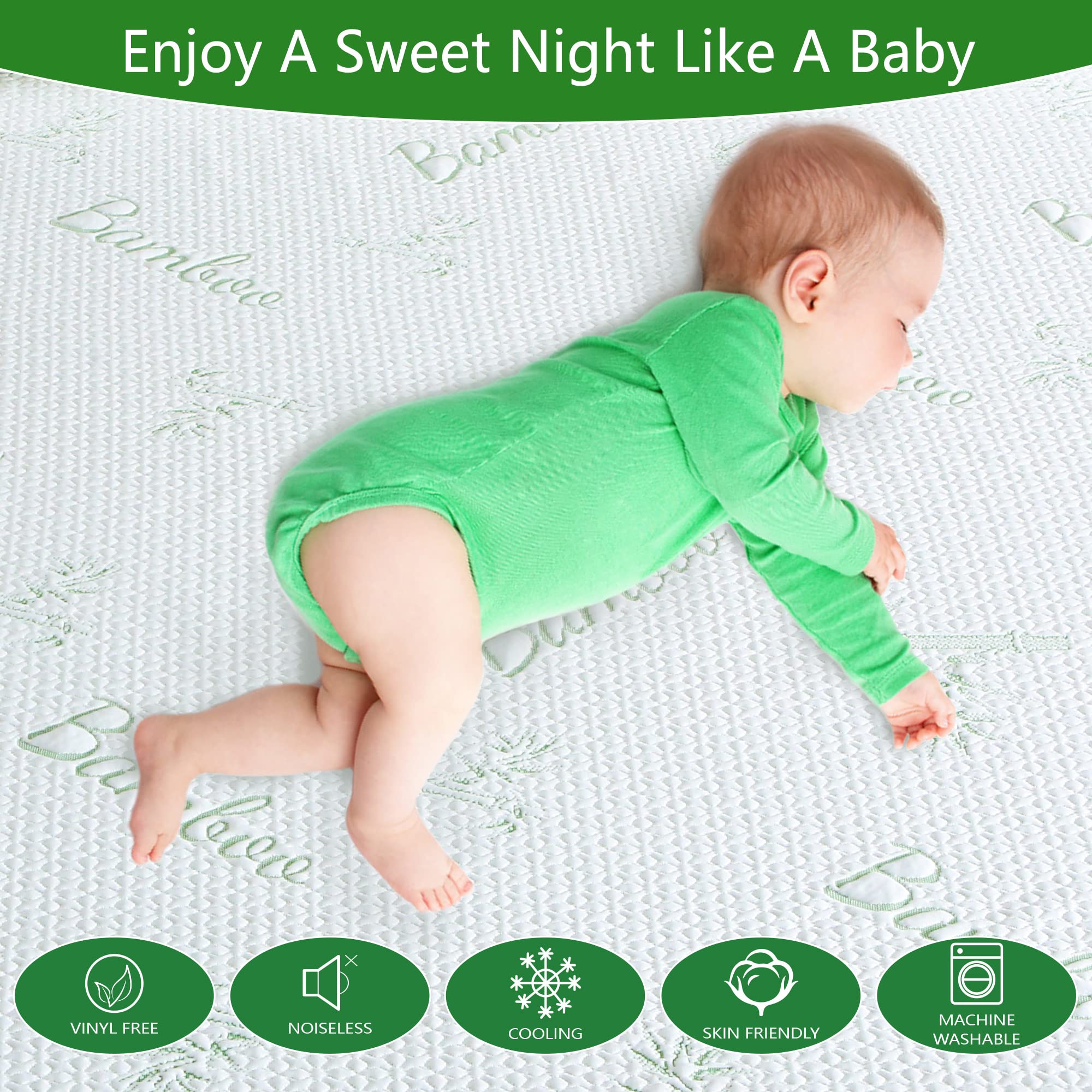 GOONIK Queen Mattress Protector deep-pocket fit for 18-inch mattresses with snug elastic skirt