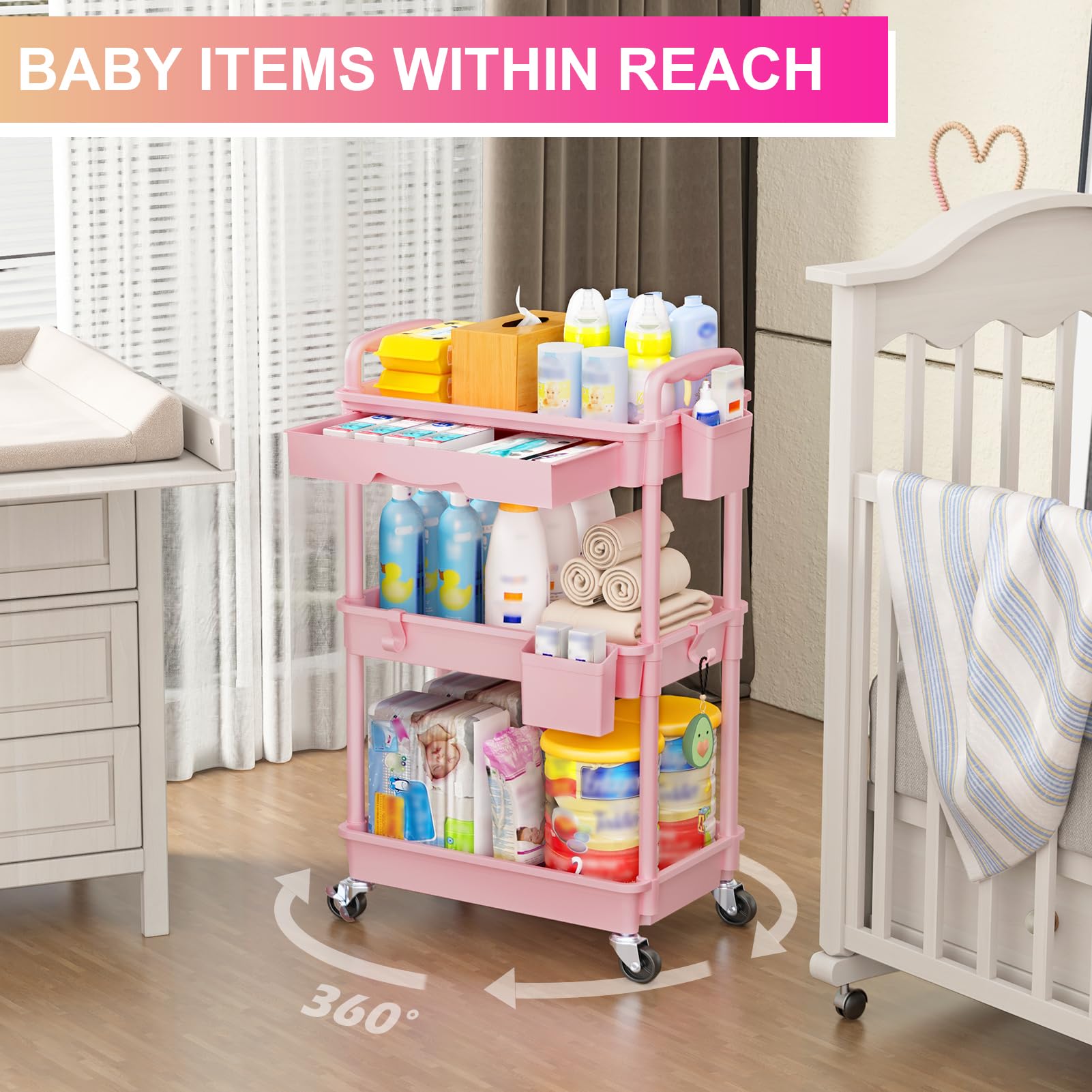Goovilla cart versatile for bathroom, kitchen, craft, makeup