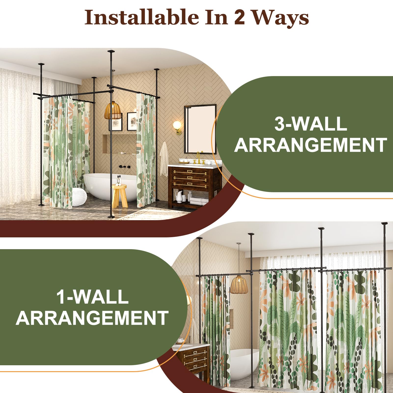 Goovilla adjustable-height divider showing 4–10 ft range for flexible fit.