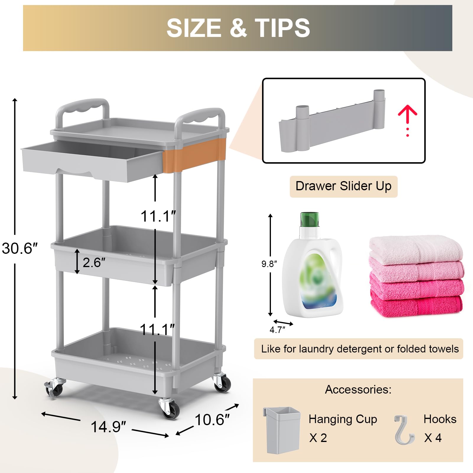 Goovilla durable plastic construction resists rust and scratches.
