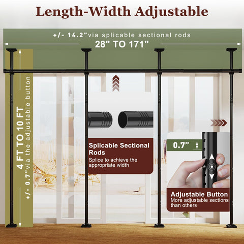 Goovilla floor-to-ceiling divider installation on hard surfaces for rental spaces.