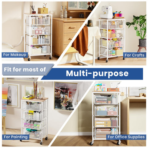 Goovilla kitchen cart is portable and easy to assemble.