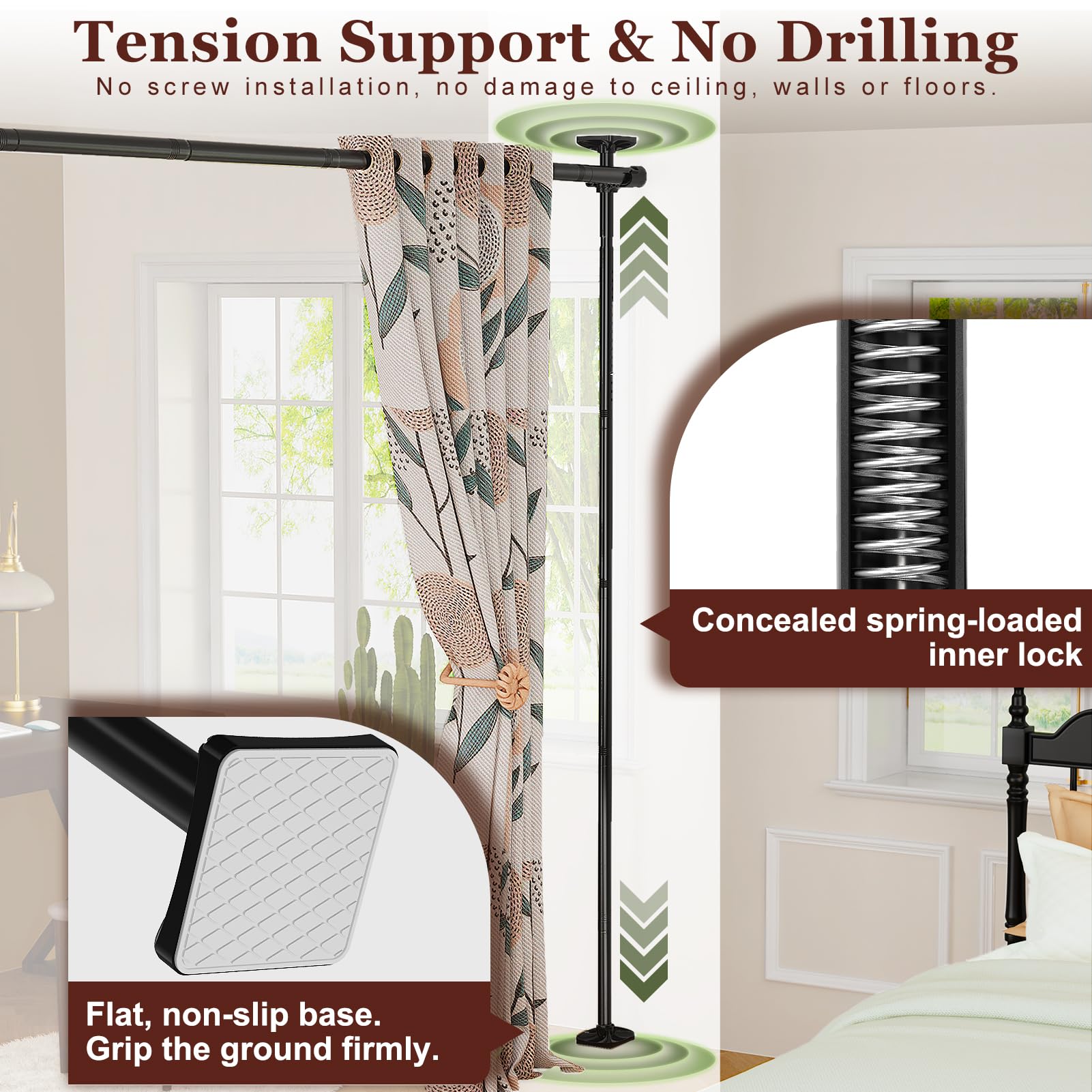 Goovilla no-drill room divider offering damage-free placement.