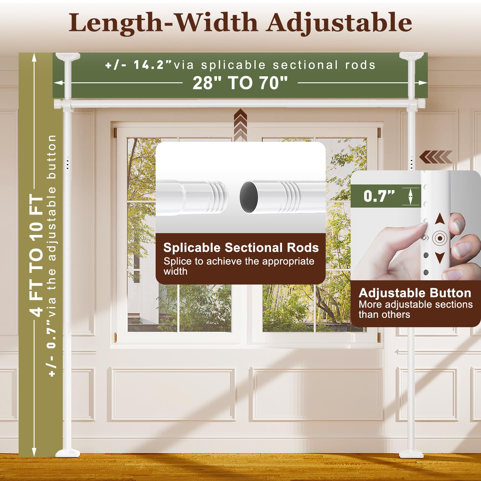 Goovilla floor-to-ceiling setup demonstrates a stable freestanding partition