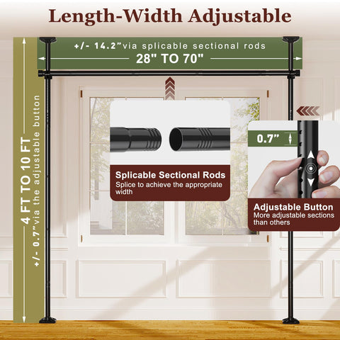Goovilla floor-to-ceiling setup demonstrating wall-safe installation.