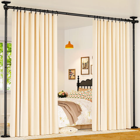 Goovilla room divider tension pole assembly for tool-free privacy.