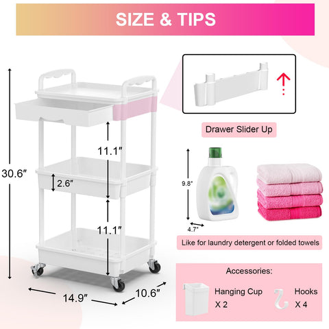 Goovilla sturdy plastic cart designed for daily use with stable support.