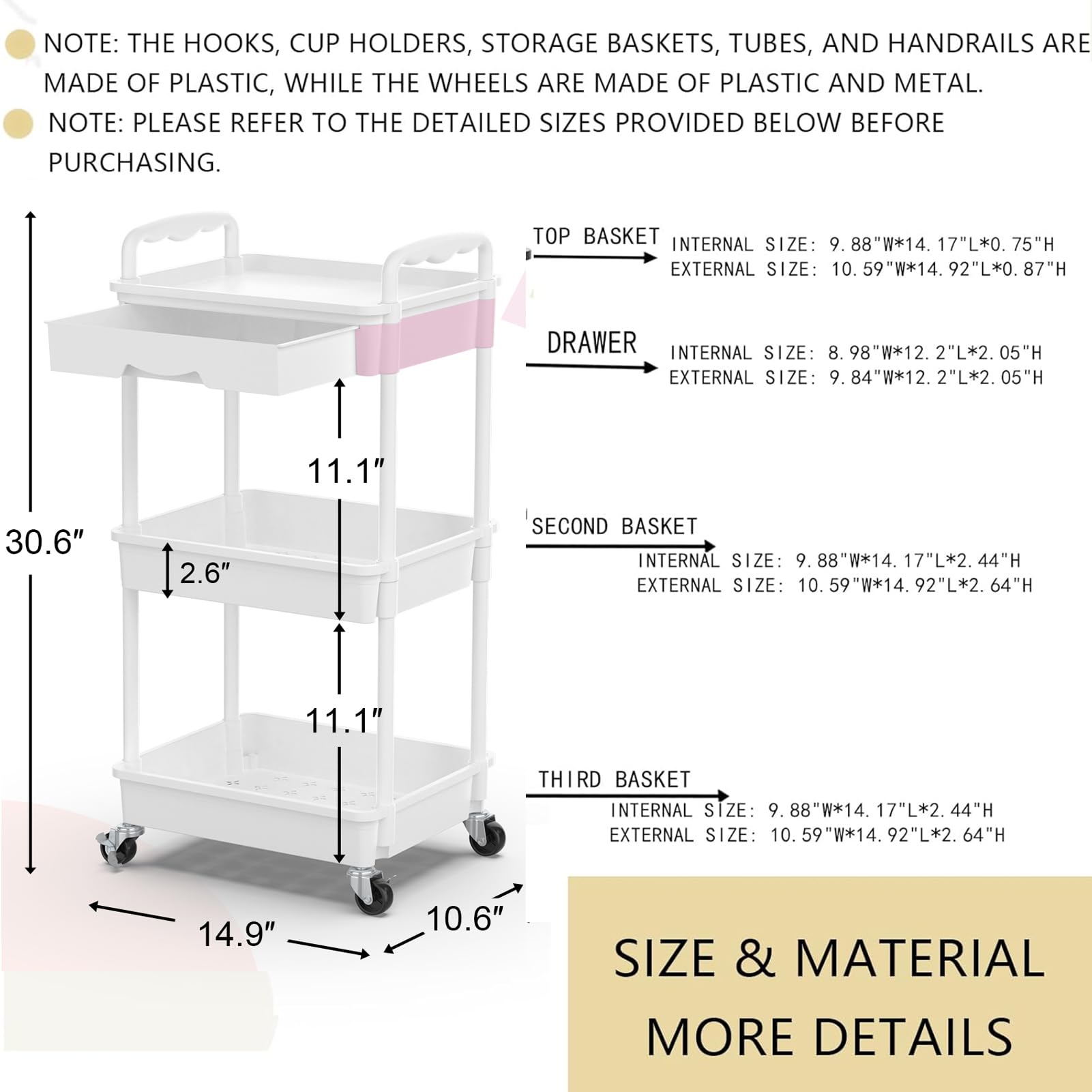 Goovilla rust-resistant plastic construction for everyday organization.