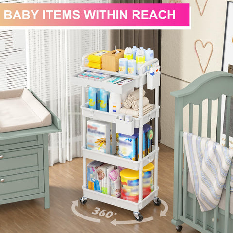 Versatile Goovilla storage cart for bathroom, kitchen, or craft rooms.