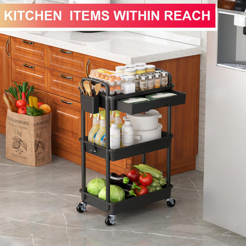 Goovilla versatile storage cart suited for bathroom, kitchen, craft, and more.
