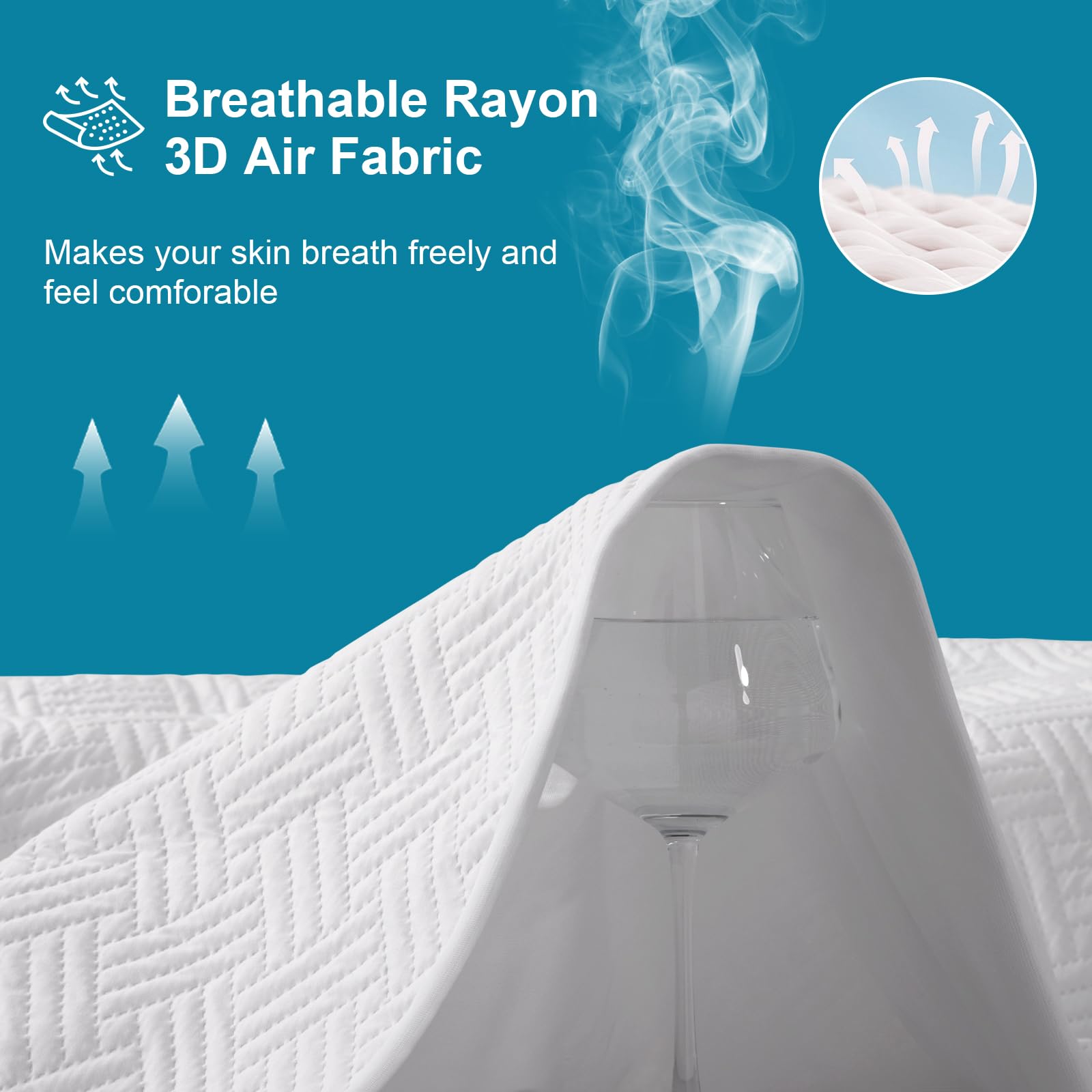 GOPOONY 360-lock-on grip keeps the protector secure on thick mattresses.