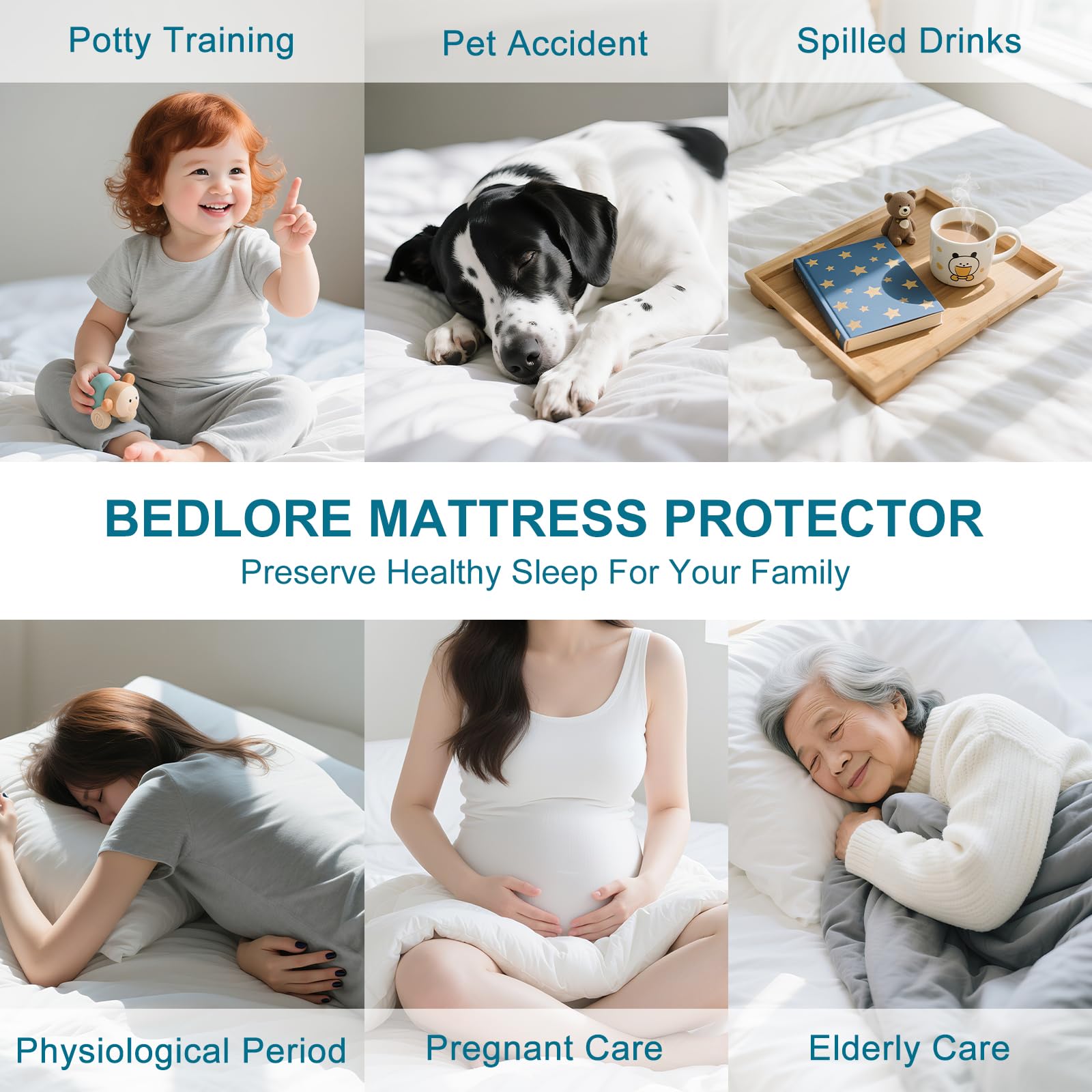 GOPOONY deep pockets accommodate 8-21 inch mattress depths for a snug fit.