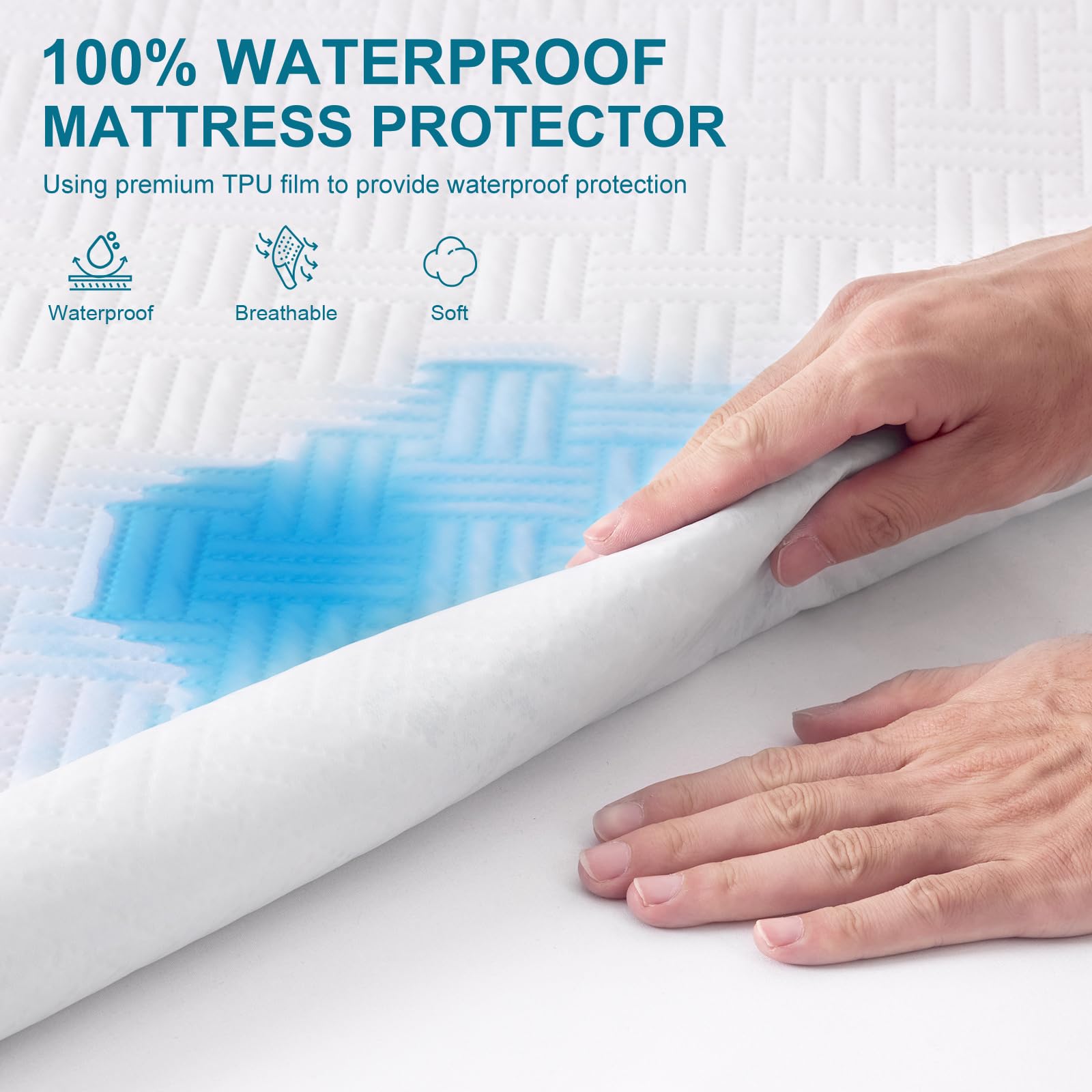 GOPOONY ultra-soft microfiber surface offers plush, breathable comfort for restful nights.