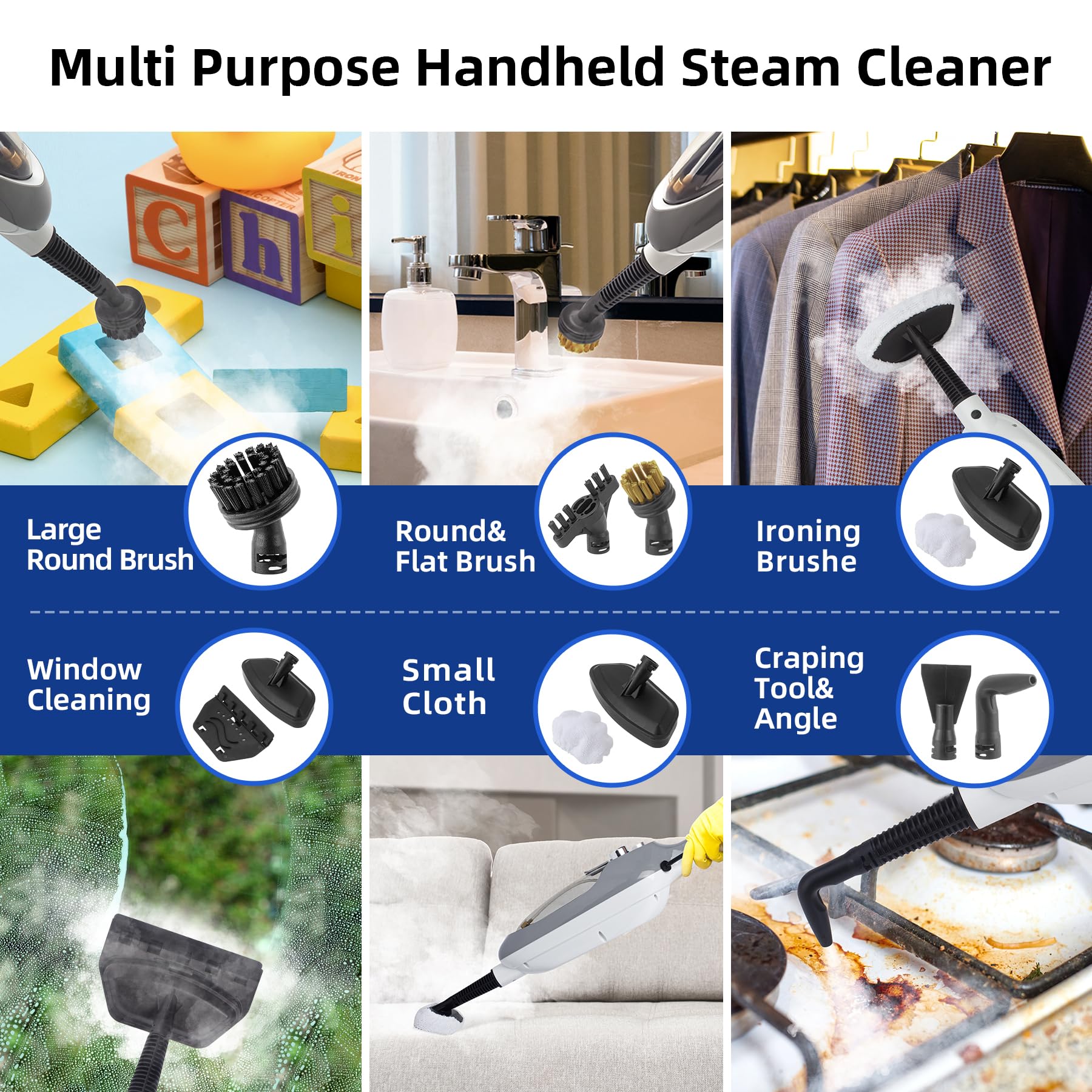 GorFanty steam mop heats in 20 seconds for fast cleaning