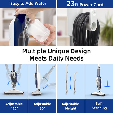 GorFanty 23 ft cord covers large areas with minimal replugging.