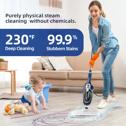 GorFanty Steam Mop detachable handheld ready for spot cleaning and hard-to-reach areas.