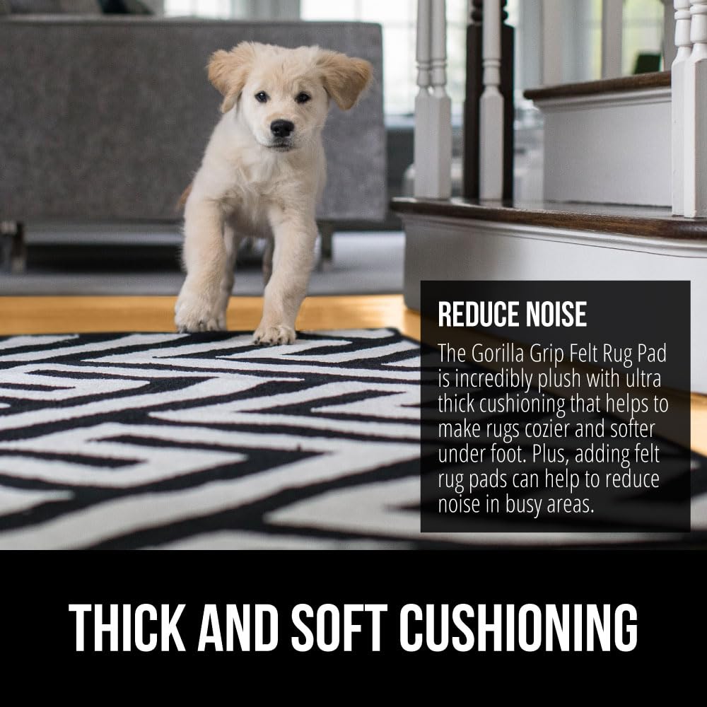 Gorilla Grip 0.13 inch thick cushion adds comfortable padding under any rug.