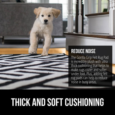 Gorilla Grip 0.13 inch thick cushion adds comfortable padding under any rug.