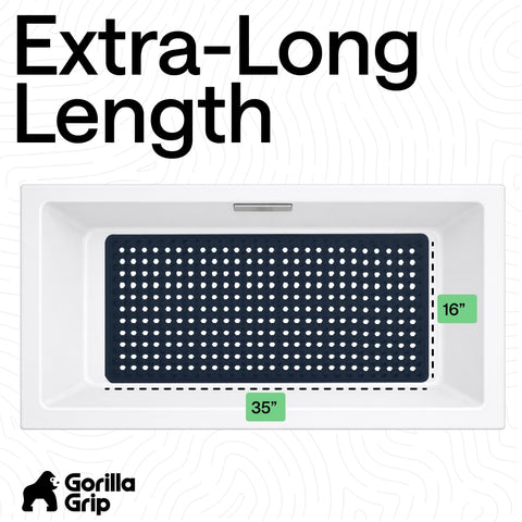 GORILLA GRIP 35x16 inch navy mat offers broad coverage for tub floors