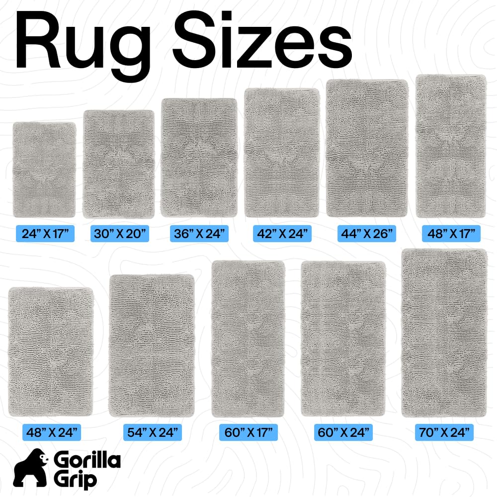 GORILLA GRIP 36x24 rug provides generous coverage and warmth.