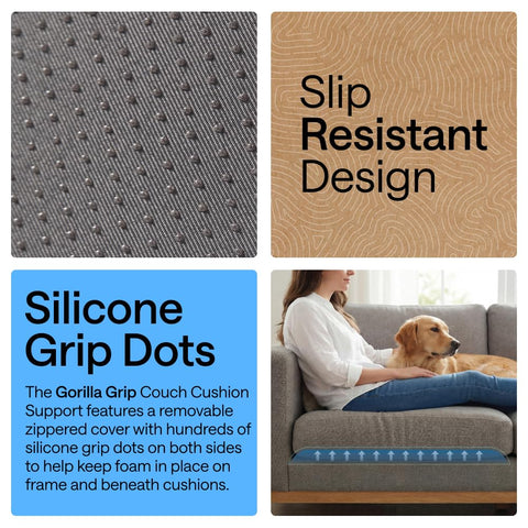 GORILLA GRIP 40D high-density foam delivers durable support.