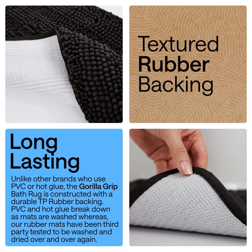 GORILLA GRIP ultra-absorbent microfiber mat soaking up moisture after bath