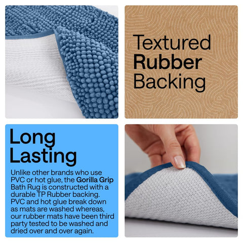 GORILLA GRIP backing TP rubber texture for durable, washable support