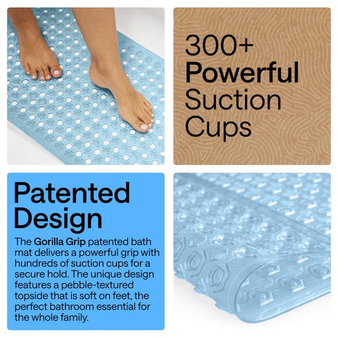 GORILLA GRIP hexagon pebble texture provides soft footing