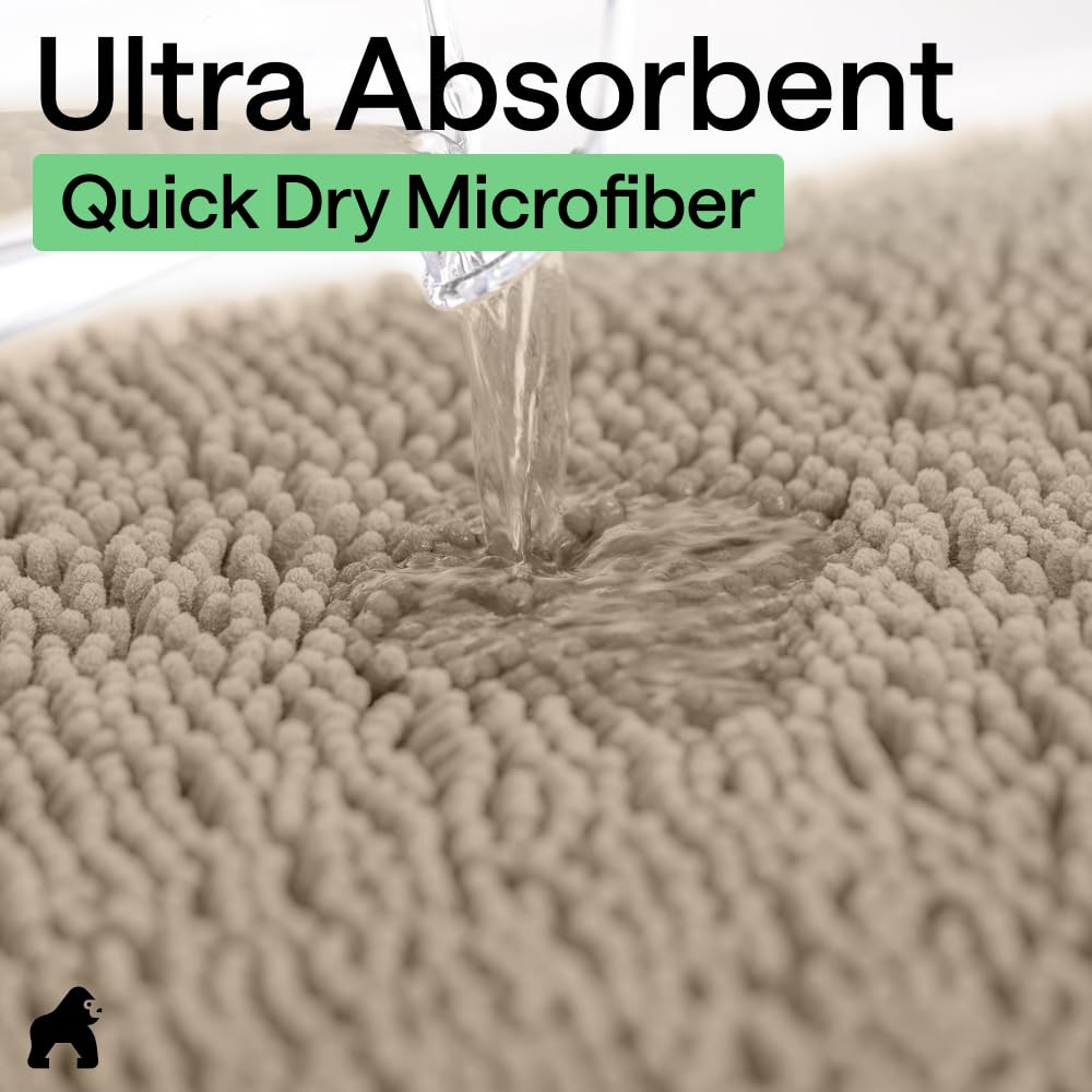 Machine-washable bath rug designed for easy cleaning after use.