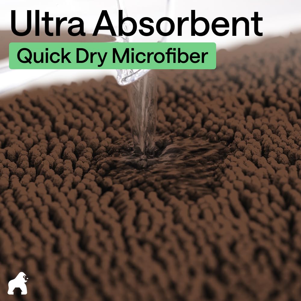 GORILLA GRIP bath rug 30x20 fade-resistant fabric, maintains color through cycles.