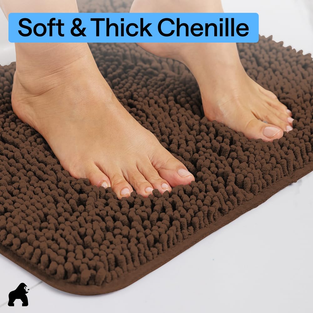 GORILLA GRIP bath rug 30x20 quick-dry fabric, dries fast after washing.