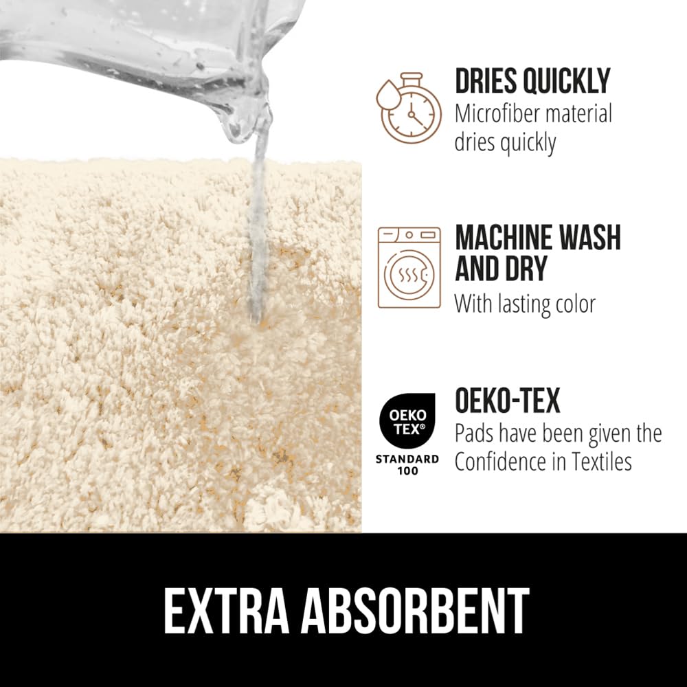 Gorilla Grip Bath Rug 30x20 durable high-pile for comfort.
