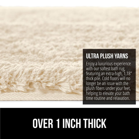Gorilla Grip Bath Rug 30x20 machine washable for easy care.
