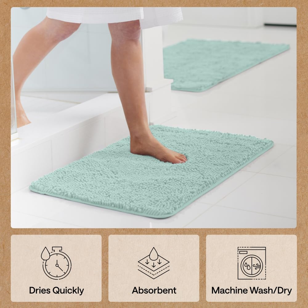 Gorilla Grip seablue rug features OEKO-TEX tested fabric.