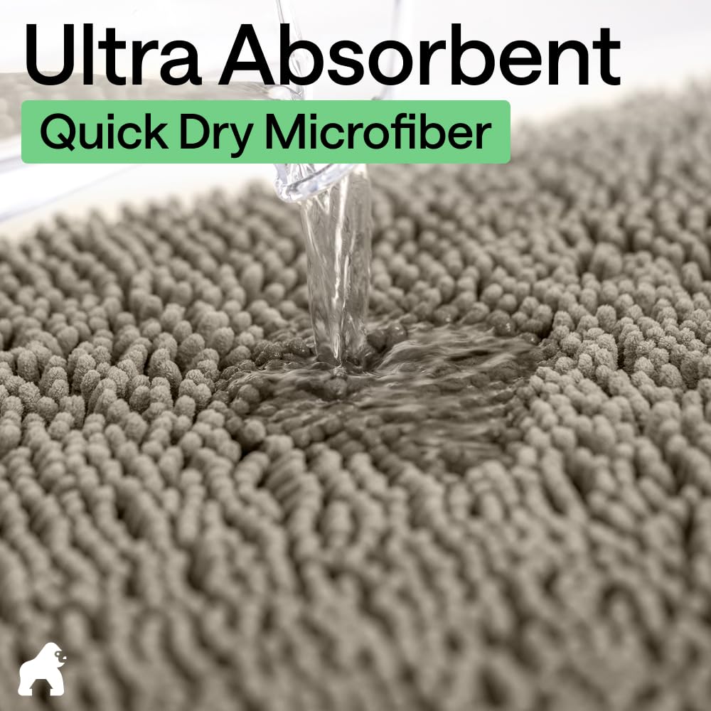 Gorilla Grip latte rug drying feature ensures fast air-drying after showers and baths.