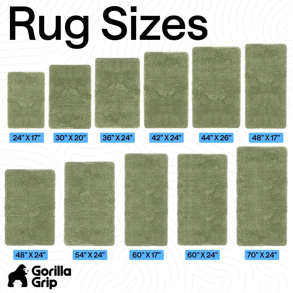 GORILLA GRIP sage green bath rug fits any bathroom style