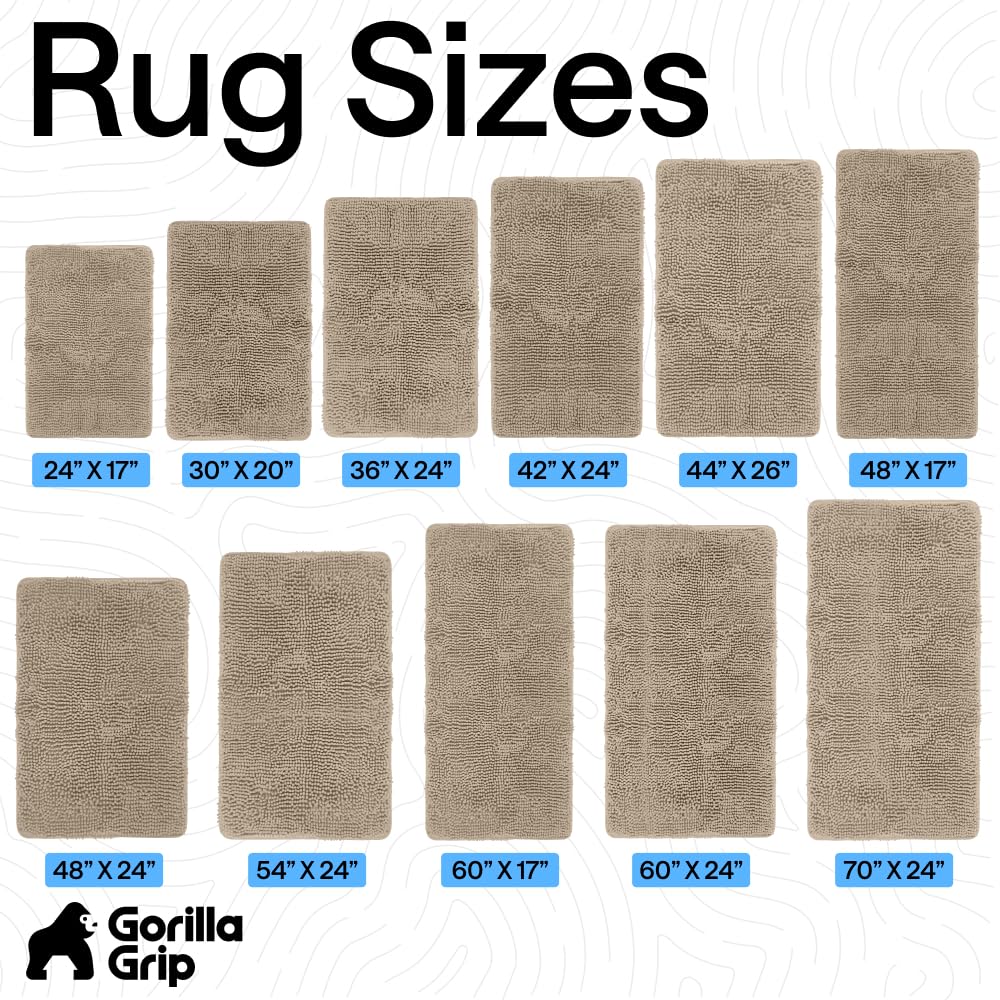 Gorilla Grip bath rug by sink or shower for quick moisture pickup