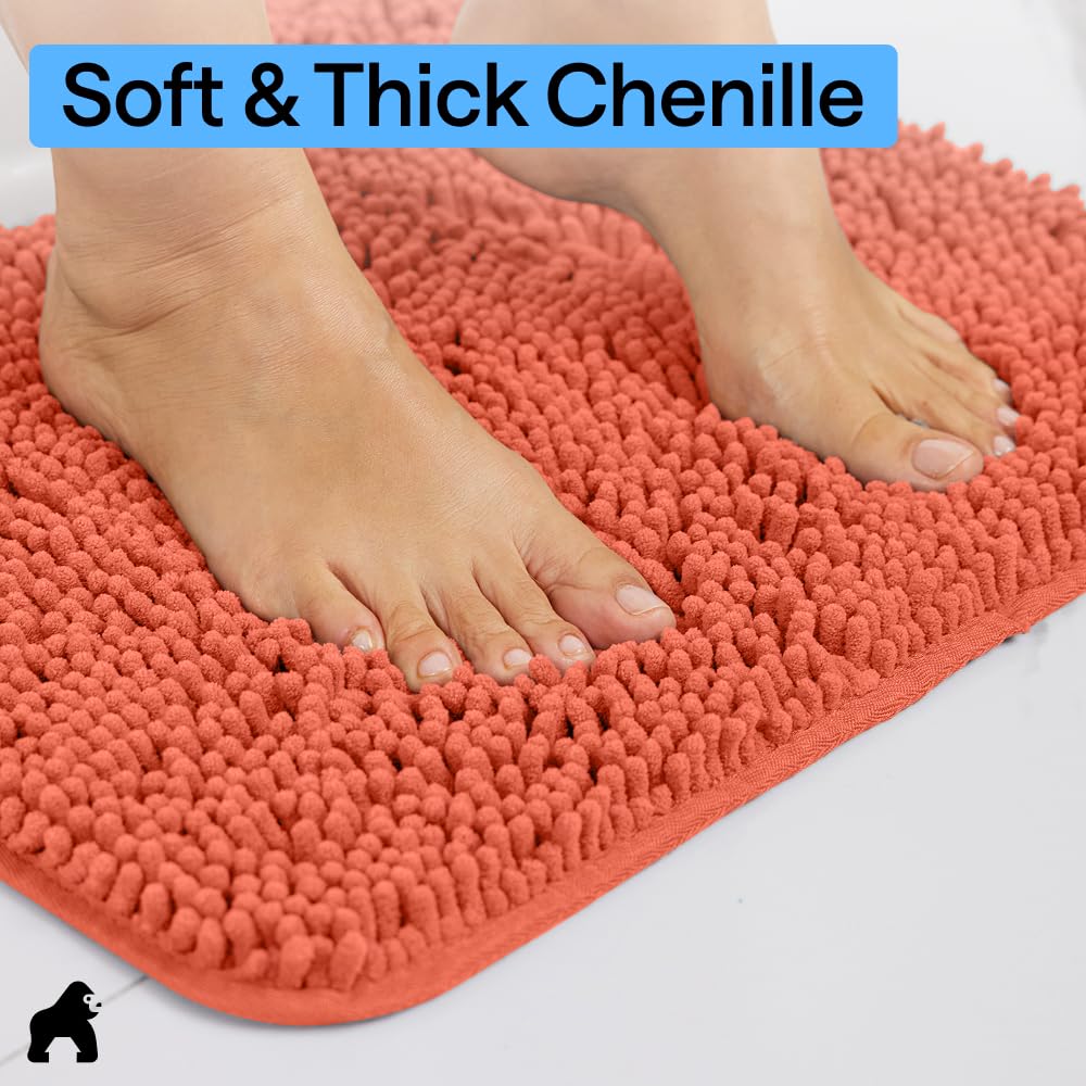 Quick-drying microfiber helps the coral rug stay ready for daily use.