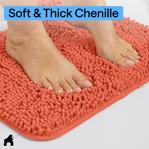 Quick-drying microfiber helps the coral rug stay ready for daily use.