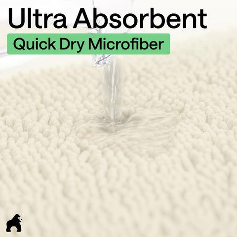 Gorilla Grip bath rug placed in a bathroom setting with wet floor