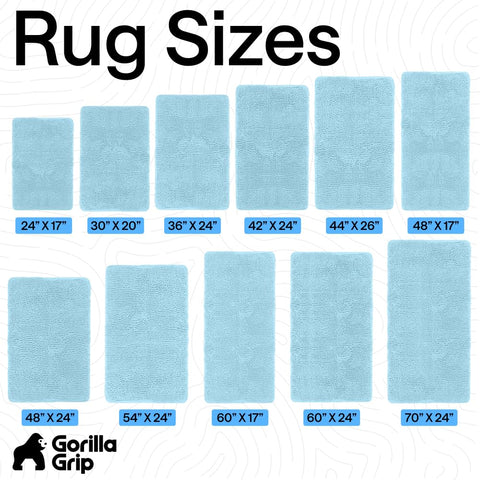 Gorilla Grip bath rug mat after shower dries feet and absorbs moisture.